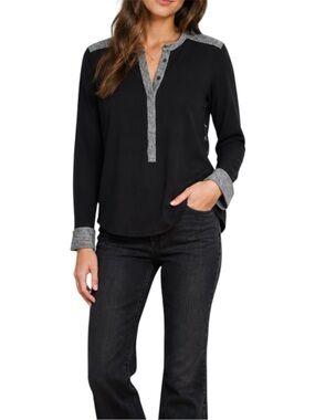 Lululemon Get It On Blouse Black / Burlap Texture Black Dune Womans 4-6
